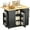 Black, variant on HOMCOM Kitchen Island with Drop Leaf Kitchen Cart with Pantry Cabinet Black