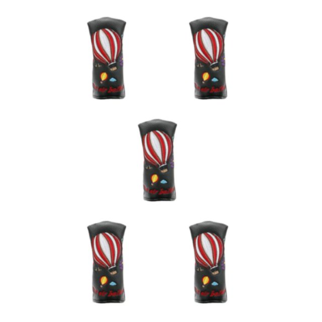 Maytalsory Magnetic Closure PU Leather Golf Putter Head Cover Easy To And Durable Exceptional Durability black 5Set