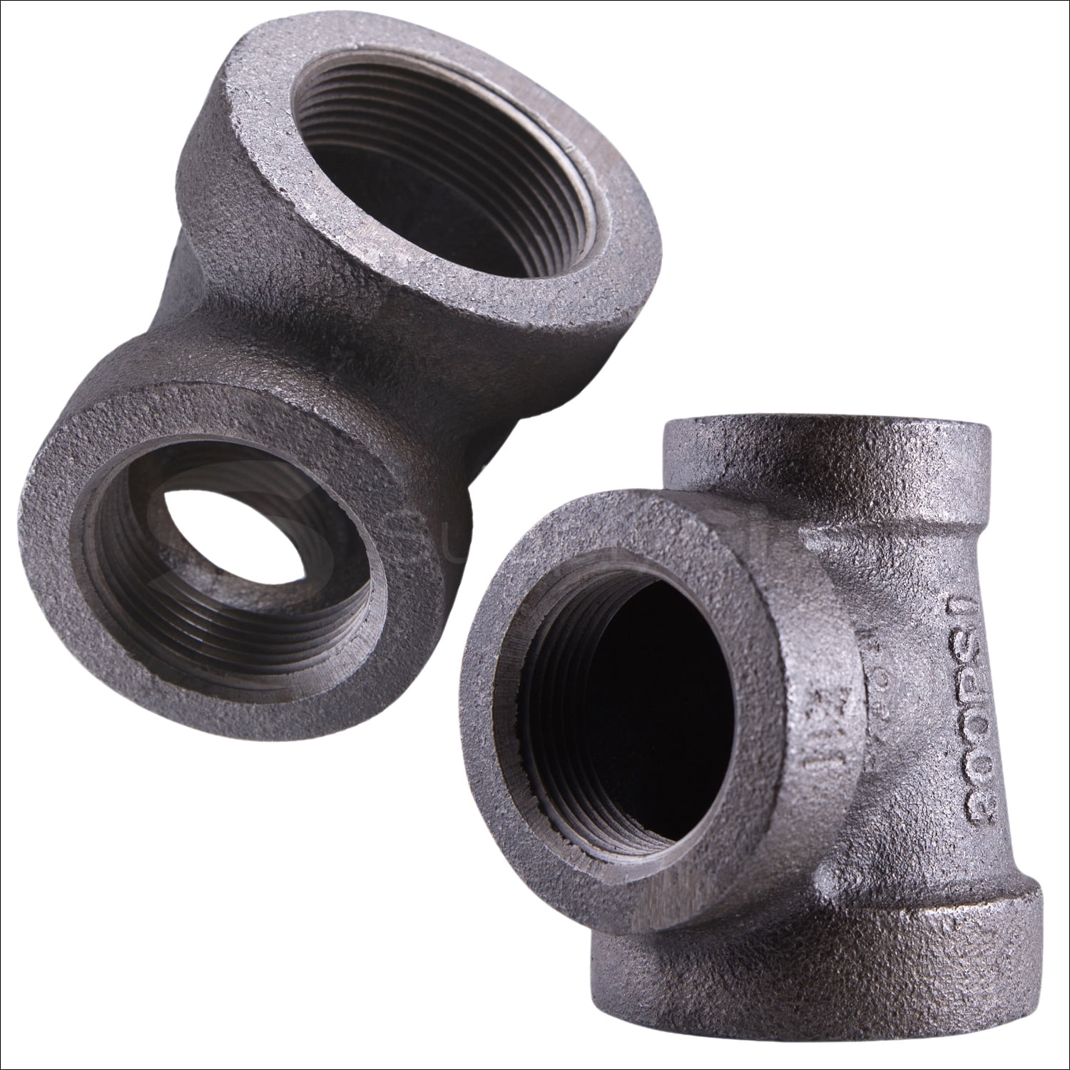 Supply Giant 1-1/2" x 1/2" x 1-1/4" BLack Pipe Fitting Reducing Tee Cast Iron