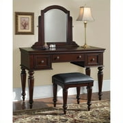 Home Styles Lafayette Vanity Table, Mirror and Bench, Cherry