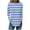 Blue, variant on FAIWAD Womens Plus Size Striped Tops Basic Long Sleeve Workout Pullover Top Crewneck Casual Tunic Tops