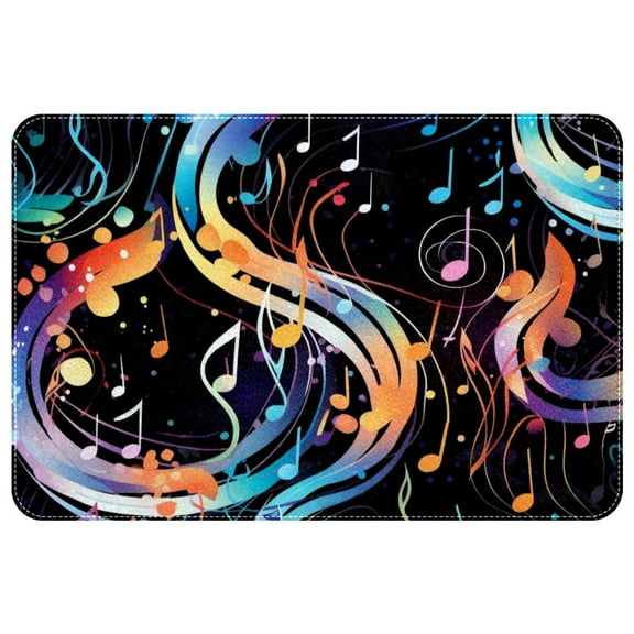 Note Non-Slip Polyester Kitchen Mat Door Rugs Indoor Rug, Machine Washable