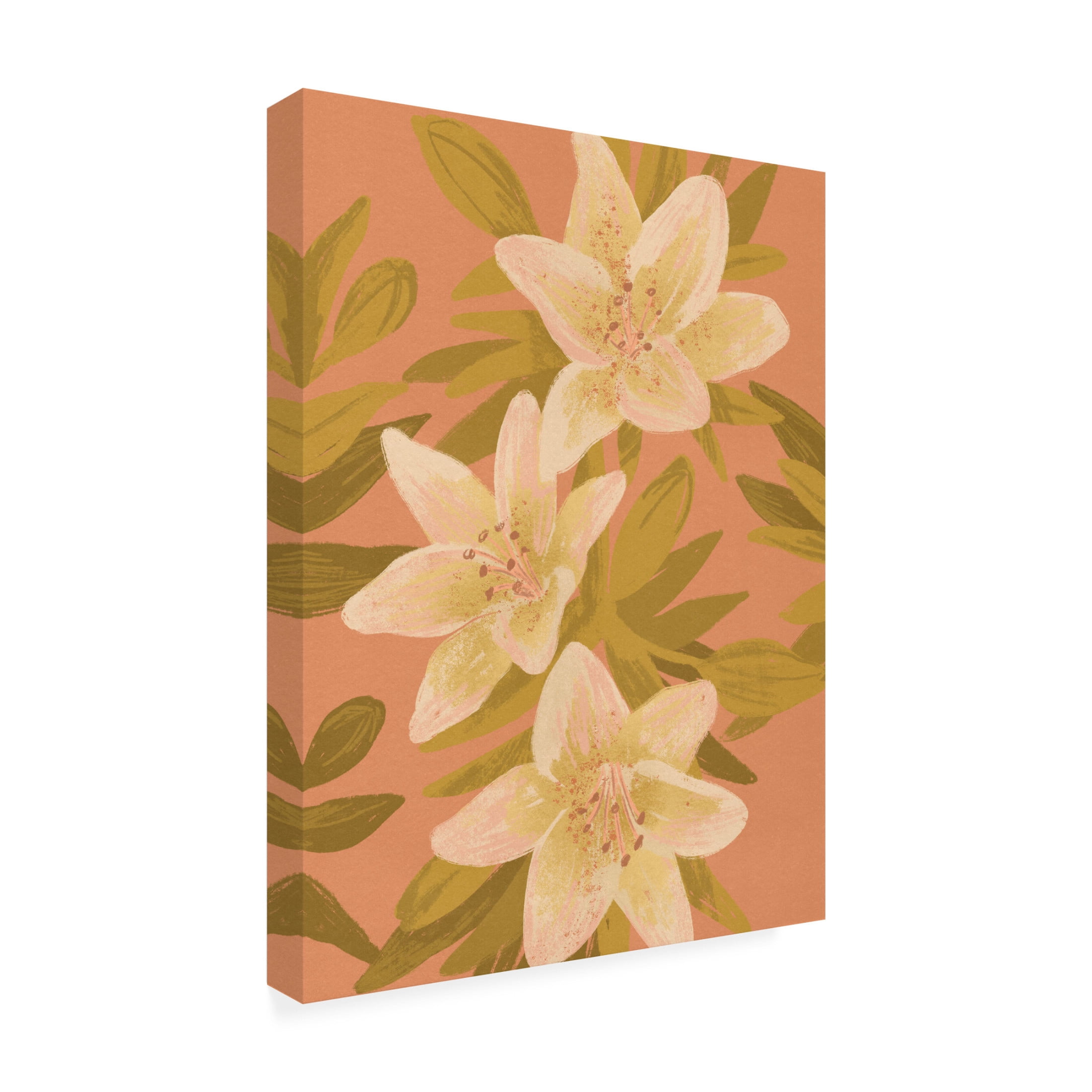 Trademark Fine Art Goed Blauw  Lilies Canvas Wall Art