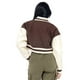 thumbnail image 3 of Chamarra Para Mujer Bomber Varsity Mangas Pu Quarry Color Café, 3 of 4
