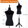 thumbnail image 7 of YRLLENSDAN 59-67 Inch Mannequin Body Dress Mannequin with Stand Height Adjustable Sewing Mannequin Female Mannequin Full Body Dress Forms Dress Form Mannequin for Sewing Mannequin Torso Female, Black, 7 of 7