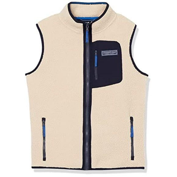 vineyard vines Gilet Sherpa pour Garçons, Camel, 2T