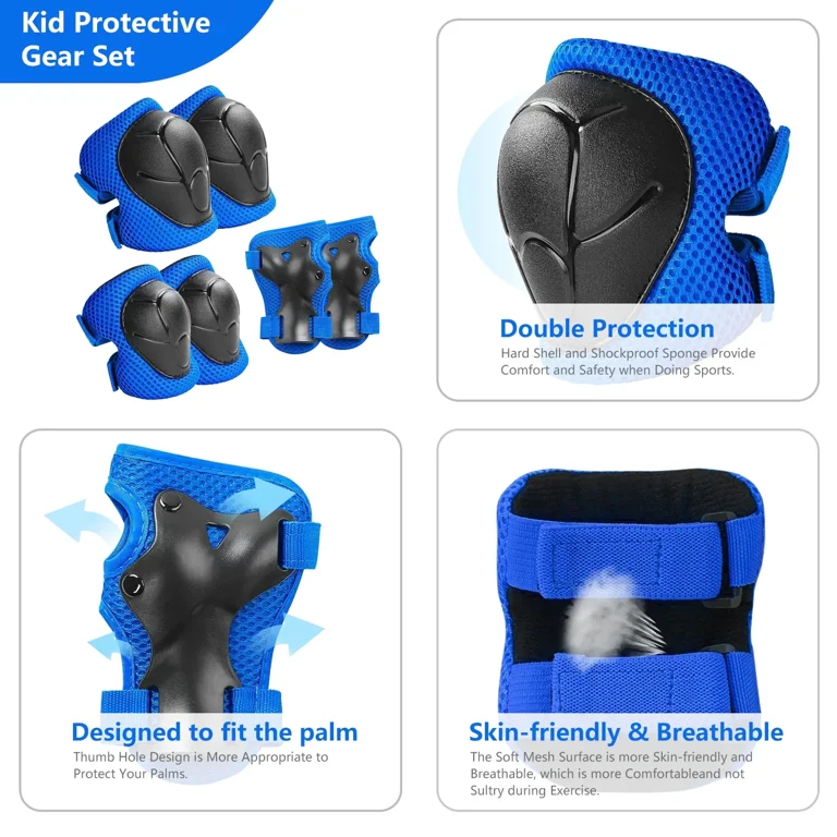 Rirool Kids Bike & Skateboard Safety Gear Set - Knee, Elbow Rirool Kids Bike & Skateboard Safety Gear Set - Knee, Elbow