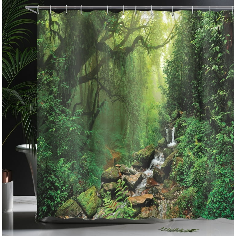 Ambesonne Forest Shower Curtain, Spring in Nepal Footpath, 69