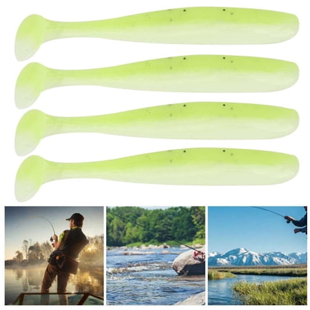 Soft Plastic Fishing Lures T Tail Grub Worm Baits 20PCS 7.5cm / 2.95 in Tackle Accessories for Freshwater Bass Trout Crappie Angling Gear