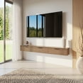 thumbnail image 6 of Nexera Slim Wall-Mounted Tv Stand Fits Tv's up to 72" with 3 Storage Cabinets, Light Walnut, 6 of 9