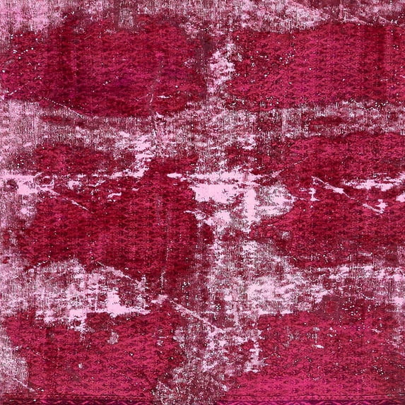 Ahgly Company Indoor Square Abstract Pink Persian Area Rugs, 3' Square