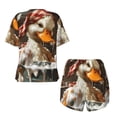 thumbnail image 5 of Qekee Cartoon Scottish Duck Women's Pajama Set Short Sleeve Sleepwear Summer Home Wear with Pockets Soft Short Sleeve Shirt - Cartoon Scottish Duck, 5 of 9