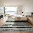 thumbnail image 3 of ODIKA 9'x12' Washable Area Rug Low Pile, Flatwoven, Under Gradient Doormat Striped Featuring Faded Horizontal Bands for Great Room, Indoor Concept, Large Living, 3 of 7