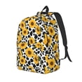 thumbnail image 1 of Disketp Cow Print Sunflower print Canvas Backpack Lightweight Travel Daypack Student Rucksack Laptop Backpack-Small, 1 of 5