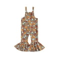 thumbnail image 1 of DouhoowToddler Girls Halloween Jumpsuit Kid Sleeveless Pumpkin Print Romper Flare Pants, 1 of 8