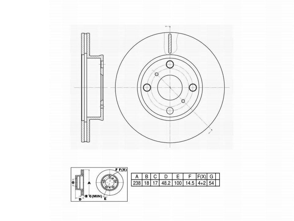 Winstop Brake Rotor, Front WS230076, Toyota Corolla 1992-1988