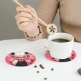 thumbnail image 3 of Leather Coasters with Heat-resistant for Drinks, Cool Cute No.101 -标题2 Round Shape, 3 of 5