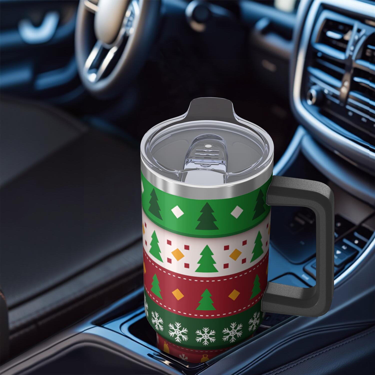 1pc 40 oz Christmas Tumbler with Lid and Straw Stainless steel Insulated tumblers Cute water bottle Travel/Gym coffee tumbler Gifts for Women/men