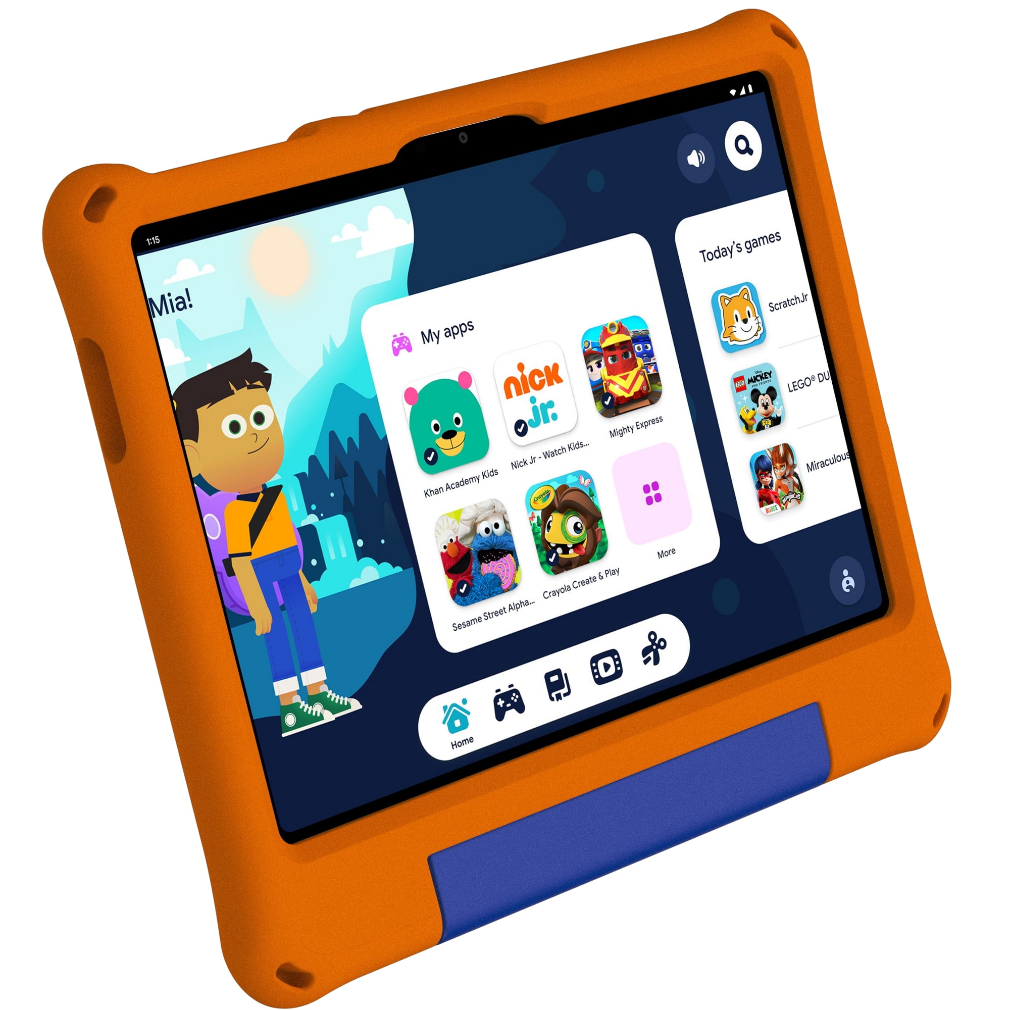 onn 11" Kids Tablet, 64 GB, Android 16, Orange (2026 Model)