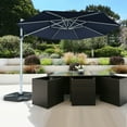 thumbnail image 4 of Parasol Déporté de Patio 11 Pieds Rotation 360° Inclinaison Extérieure Bleu, 4 of 10