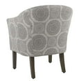thumbnail image 5 of HomePop by Kinfine Chaise Rembourrée en Tissu - Chaise d'Appoint en Forme de Tonneau, Médaillon Gris, 5 of 5