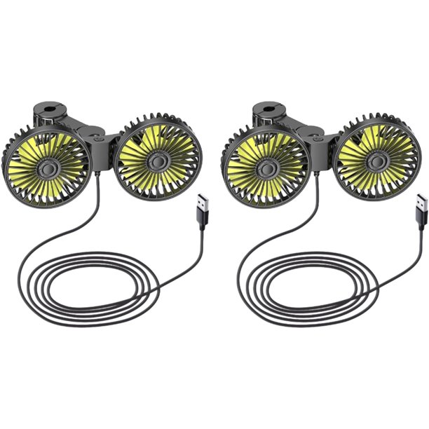 Ventilador ajustable para asiento trasero de coche, ventilador ajustable para asiento trasero de coche, ventilador eléctrico de doble cabezal, ventilador de refrigeración para asiento de coche, ventil