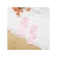 thumbnail image 5 of INSPIRE CHIC Solid Color Satin Full Finger Gloves Wrist Length Short Gloves for Women Pink One Size, 5 of 6
