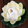 thumbnail image 2 of 10cm Artificial Floating Foam Lotus Flower with Water Lily Pad, Lifelike Ornanment Perfect for Home Garden Pond Decoration Performance Stage Garden Home Party Decoration Prop, 2 of 8