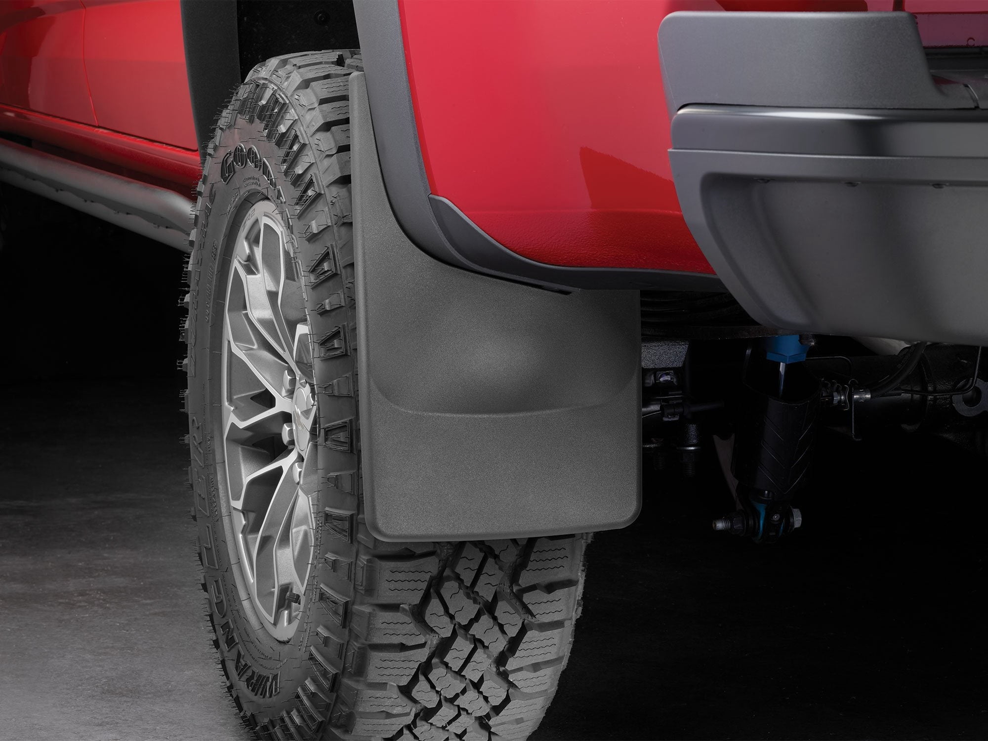 WeatherTech Custom No Drill Splash Guard MudFlaps compatible with 2017-2022 Chevrolet Colorado, Rear Pair - Black