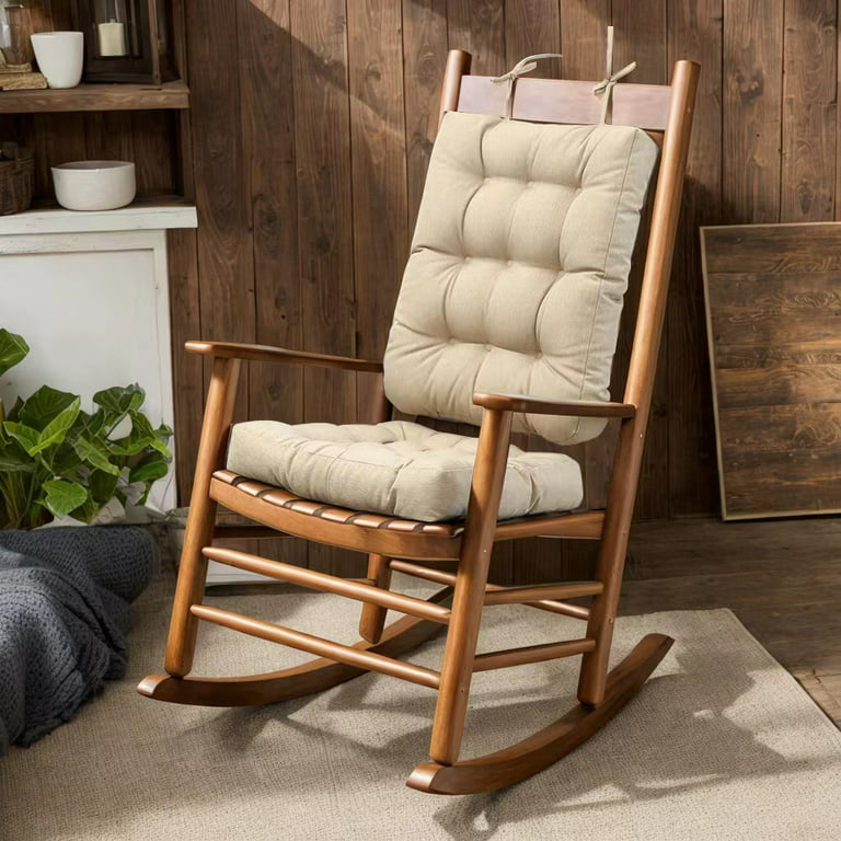 DanceeMangoo Non-Slip Rocking Chair Cushions Backrest Seat Cushion for Office  Chair Desk Seat Cotton Linen Fabric Relax Lazy Buttocks (Lemons (Cotton  Linen),M) 