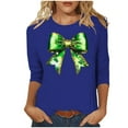 thumbnail image 2 of Xuyuer St. Patrick's Day Womens 3/4 Sleeve Crew Neck Spring T-Shirts Merry and Bright Casual Pullover Graphic Tee Tops Cute Tunic Tops Basic Tees Blouses Business Work Tee Top, 2 of 5