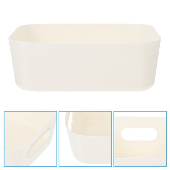 OUNONA 6 Pcs Room Storage Box Sundries Container 20X13.5X6.5CM White