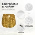 thumbnail image 6 of Lsque Gold Glitter Printed Women's Running Shorts with Liner Pockets,Elastic Quick Dry Workout Athletic Gym Yoga Shorts,Womens High Waist Shorts-Medium, 6 of 9