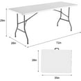 thumbnail image 2 of 6ft Plastic Folding Table, Outdoor Indoor Portable for Camping, Party, Picnic w/Handle, Lock - White, 2 of 6
