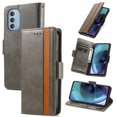 thumbnail image 1 of Case for Motorola Moto G51 Cover Leather Wallet Folio Case Book Design Flip Magnetic Closure - Grey, 1 of 5
