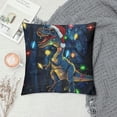 thumbnail image 2 of Orinice Dinosaur Christmas Graphic Decorative Throw Pillow Cover for Home Couch Living Room Bed Sofa - Short Plush Material - Invisible Zipper Design - 1PC 12x12in, 2 of 5