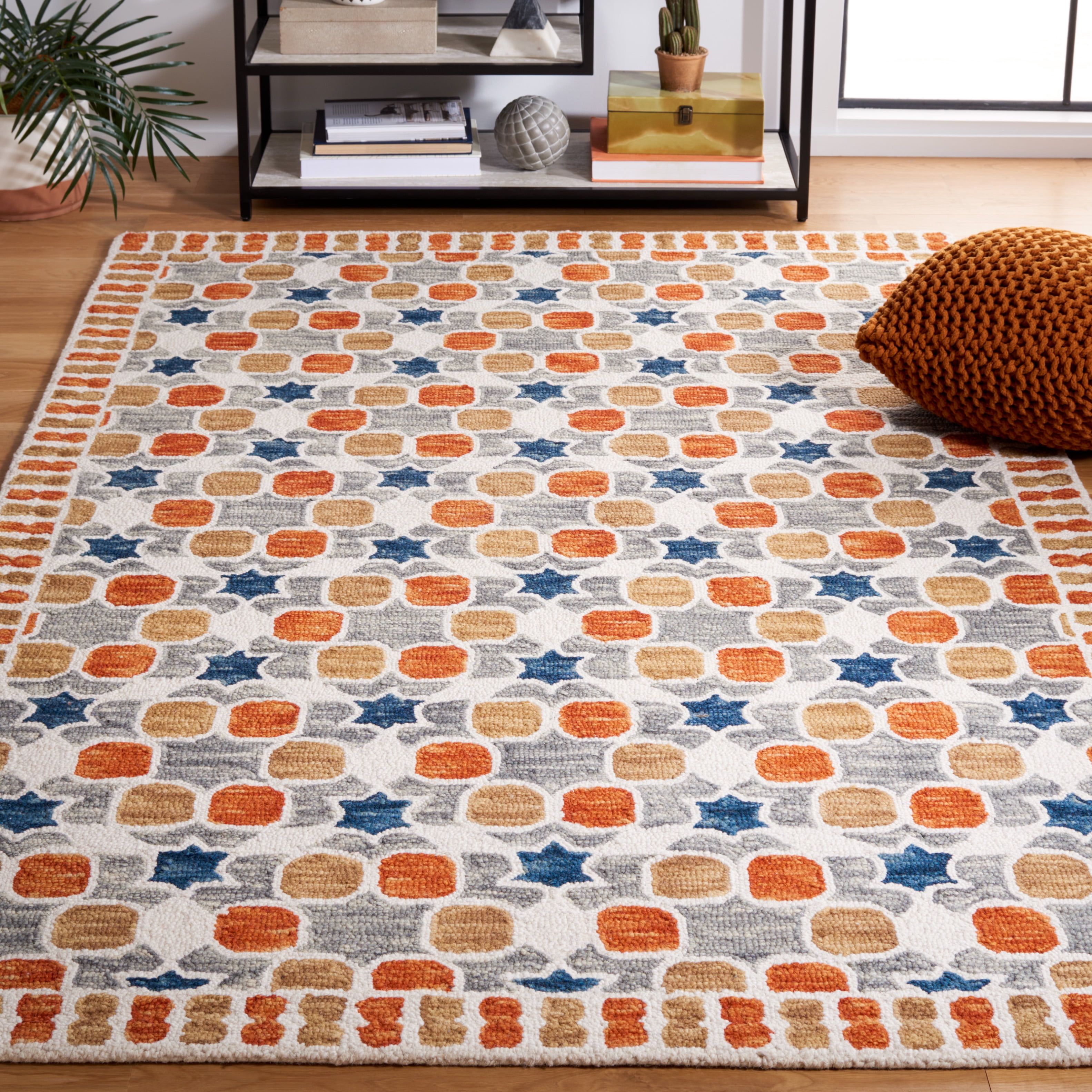 SAFAVIEH Aspen Vincent Geometric Area Rug, Ivory/Grey, 5' x 8'
