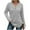 Gray, variant on Womens Ribbed Knit Henley Tunic Tops,V Neck,Button,Long Sleeve,Casual,Pullover,Soft,Comfy Sweaters,Army Green,Size M