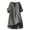 Gray, variant on Women's Button Down Cotton Linen Tunic, Mid Sleeve Solid Color Longline Top with Asymmetric Hem, Casual T-Shirt for Work, Travel, and Layering-Blackish Green