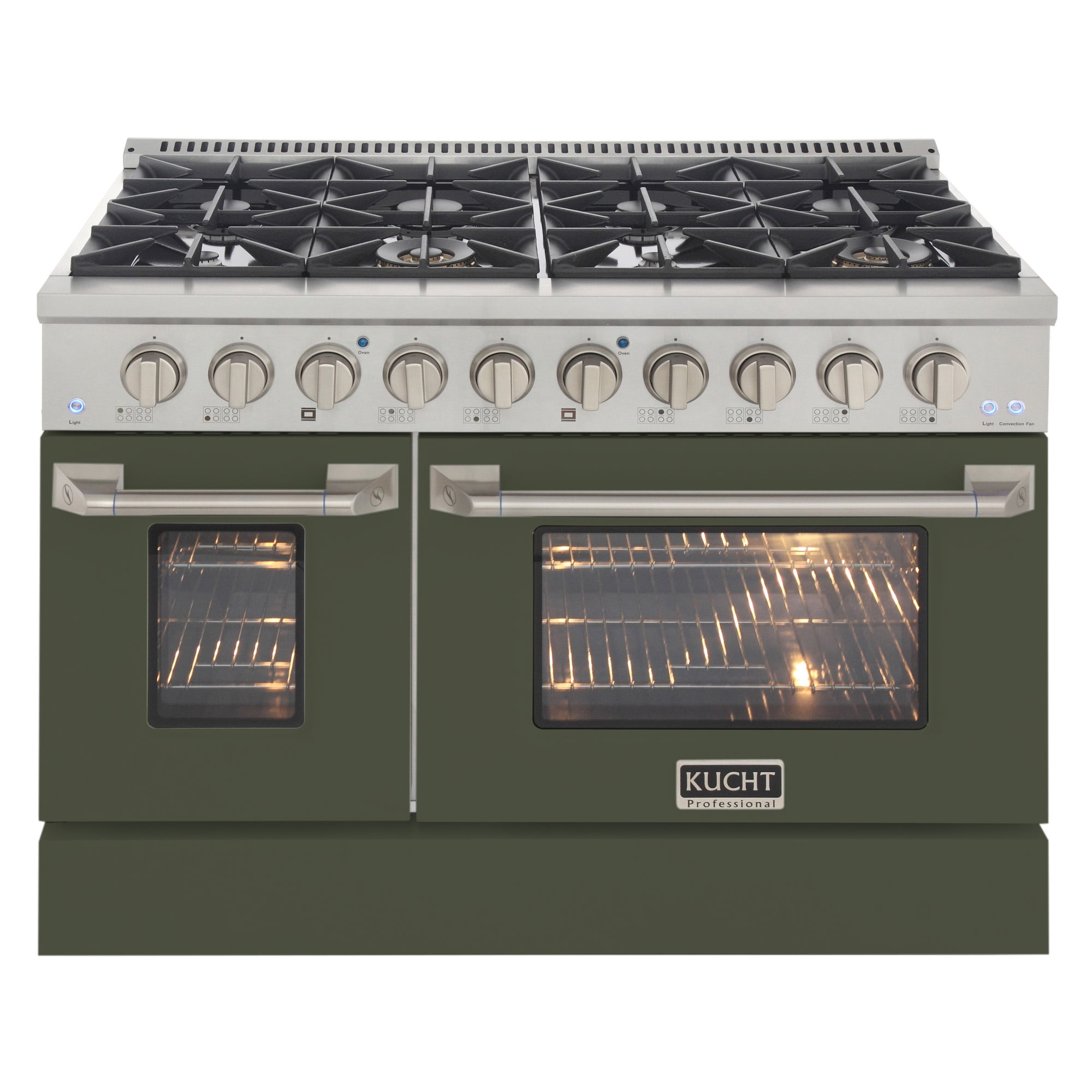 48 in. 6.7 cu. ft. Propane Gas Range with Convection Oven in Olive Green