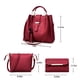 thumbnail image 3 of Conjunto de 3 Piezas para Mujer con Bolso de Hombro con Flecos y Carteras: Bolso Tote, Bandolera y Bolso de Hombro de Piel Sintética En Rosa, Negro, Marrón, Beige y Rojo., 3 of 7
