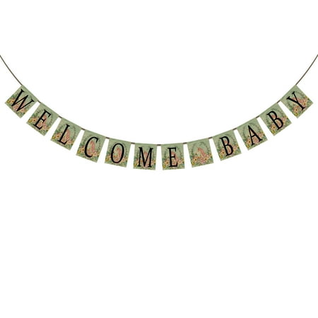 Gckg Welcome Baby Banner Bunting 1st First Birthday Banner Lovely