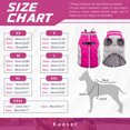 thumbnail image 3 of Kuoser Dog Winter Coat, Waterproof Windproof Fleece Padded Jacket with Reflective Trim and Leash Ring for Large Dogs, RoseRed, XXXL, 3 of 9