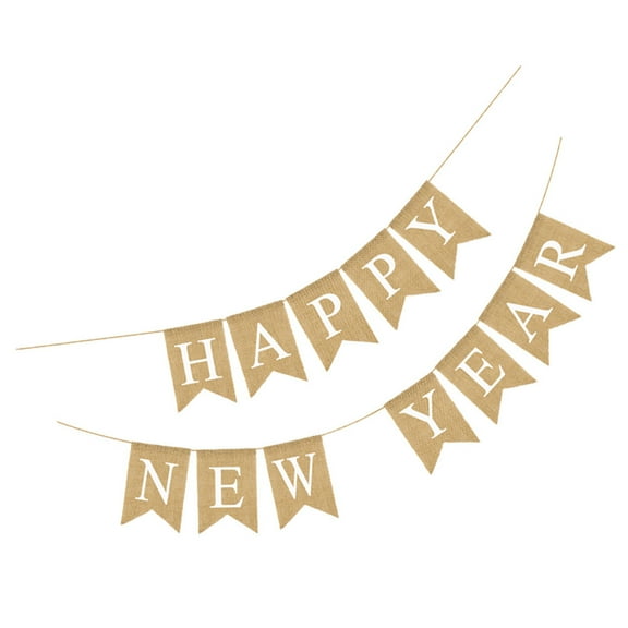 TAILTOSS 1 Set Happy New Year Outdoor Sign Banners Random Color New Year Event Decorations