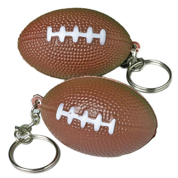US Toy Foam and metal keyring Football 1.5 in Keychain, Brown