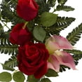 thumbnail image 4 of Nearly Natural Rose and Calla Vase Artificial Flower Arrangement in Pink, 4 of 4