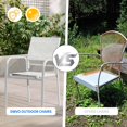 thumbnail image 6 of Dextrus Set of 6 Outdoor Patio Chairs,  Aluminum Dining Chair with Armest and Adjustable Feet for Outdoor Garden,  Backyard, White, 6 of 8