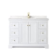 thumbnail image 3 of Wyndham Collection Light Vein Wood Single Bathroom Vanity in White/Gold, 3 of 6