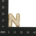 thumbnail image 4 of Bubble Letter Necklace Gold for Women，Charm Balloon Initial Letter Pendant Zirconia Inlaid Necklaces Fashion Gifts Jewelry, 4 of 13