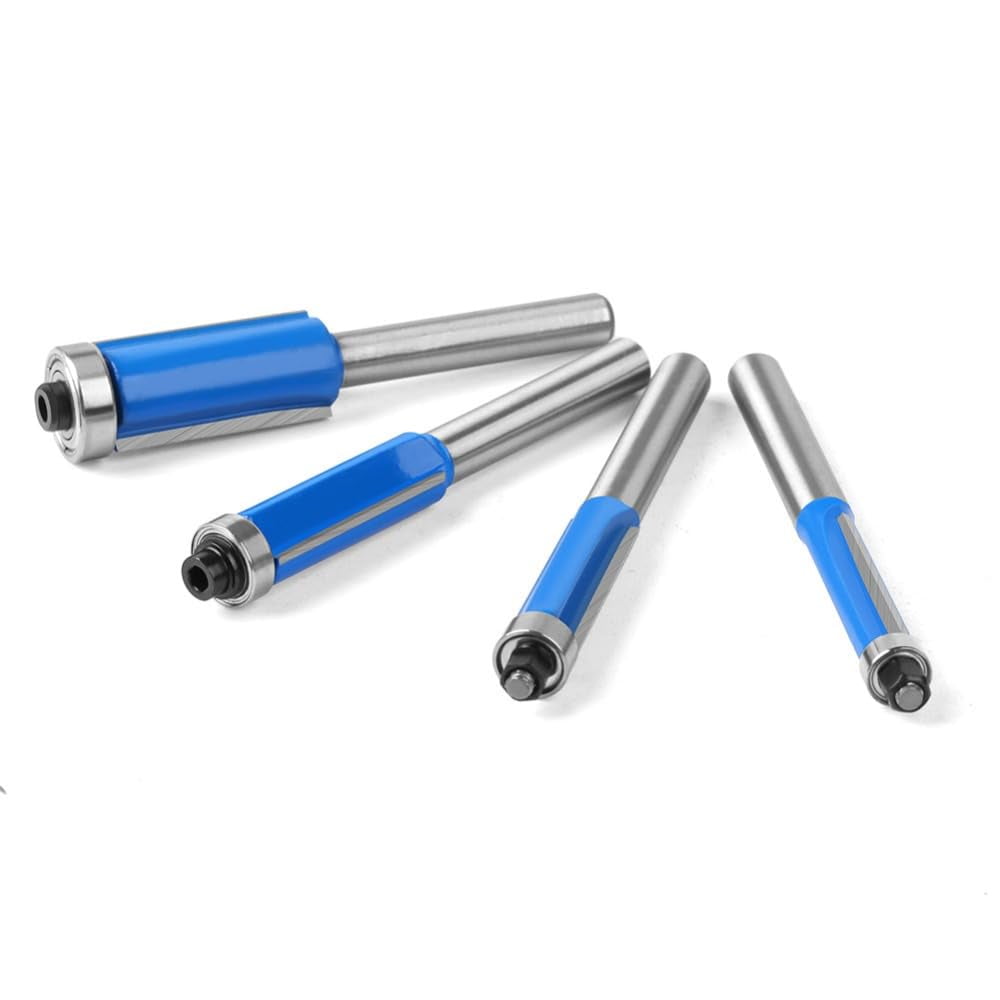 23pcs Tungsten Carbide Flush Trim Pattern Router Bit Set with Bearing Milling Cutter for Wood Woodworking End Mill